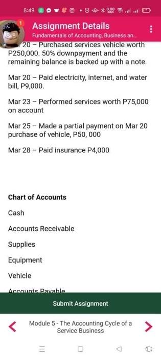 1 00 Al Assignment Details Fundamentals Of Accounting Business An Description On An Excel File Journalize The Foll 4