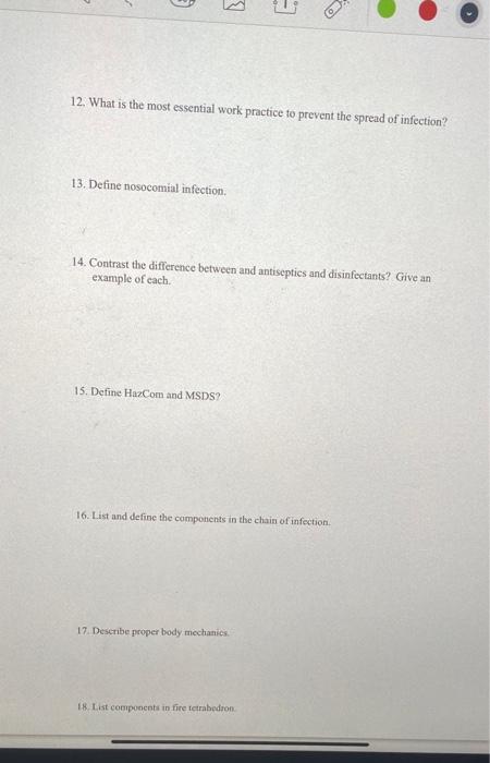 3 12 What Is The Most Essential Work Practice To Prevent The Spread Of Infection 13 Detine Nosocomial Infection 14 1