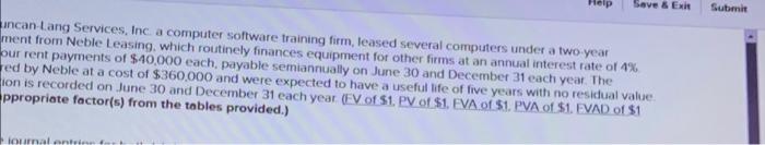Save Exit Uncan Lang Services Inc A Computer Software Training Firm Leased Several Computers Under A Two Year Ment 1