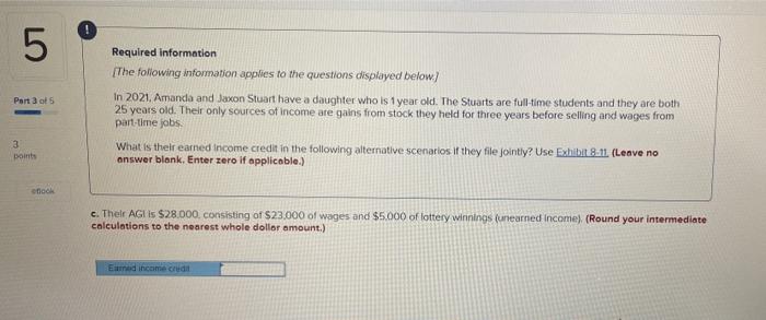 3 Part 1 Of 5 3 Points Ebook Required Information The Following Information Applies To The Questions Displayed Below I 3