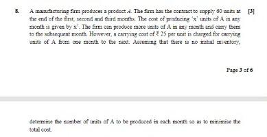 8 A Manufacturing Firm Produces A Product D The Firm Has The Contract To Supply 60 Units At 3 The End Of The First S 1