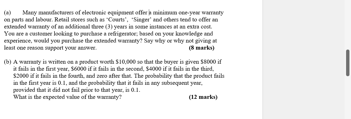 A Many Manufacturers Of Electronic Equipment Offer A Minimum One Year Warranty On Parts And Labour Retail Stores Such 1
