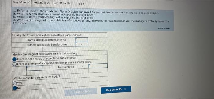 Alpha And Beta Are Divisions Within The Same Company The Managers Of Both Divisions Are Evaluated Based On Their Own Di 3