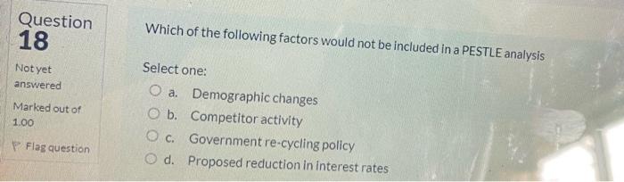 Question 19 Not Yet Answered Marked Out Of 1 00 F Flag Question Drivers Of Contemporary Entrepreneurship Include I Glob 2