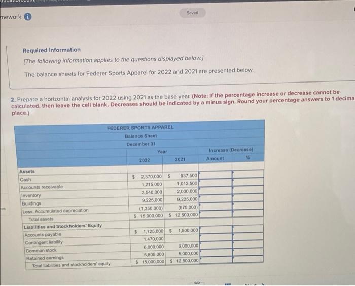 Mework Os Saved Required Information The Following Information Applies To The Questions Displayed Below The Balance S 1