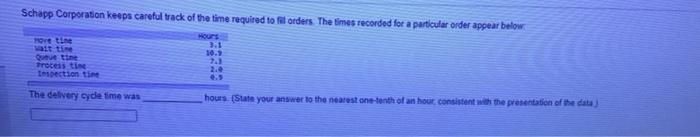 Schapp Corporation Keeps Careful Track Of The Time Required To Fill Orders The Times Recorded For A Particular Order Ap 1