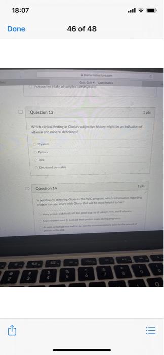 18 07 Done 46 Of 48 Question 13 Its Which Including In Green Indication Of Vitamin And Mineral Deficiency Question 14 1