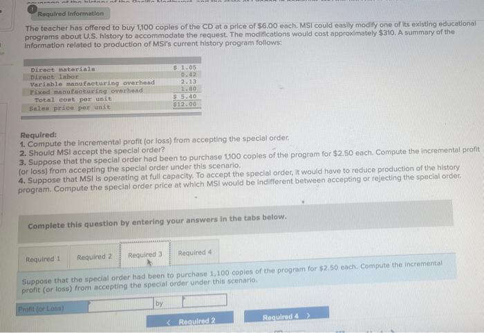 Required Information The Following Information Applies To The Questions Displayed Below Morning Sky Inc Ms Manufa 3