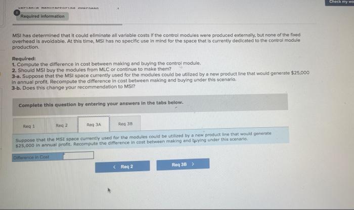 Required Information The Following Information Applies To The Questions Displayed Below Morning Sky Inc Msi Manuf 3