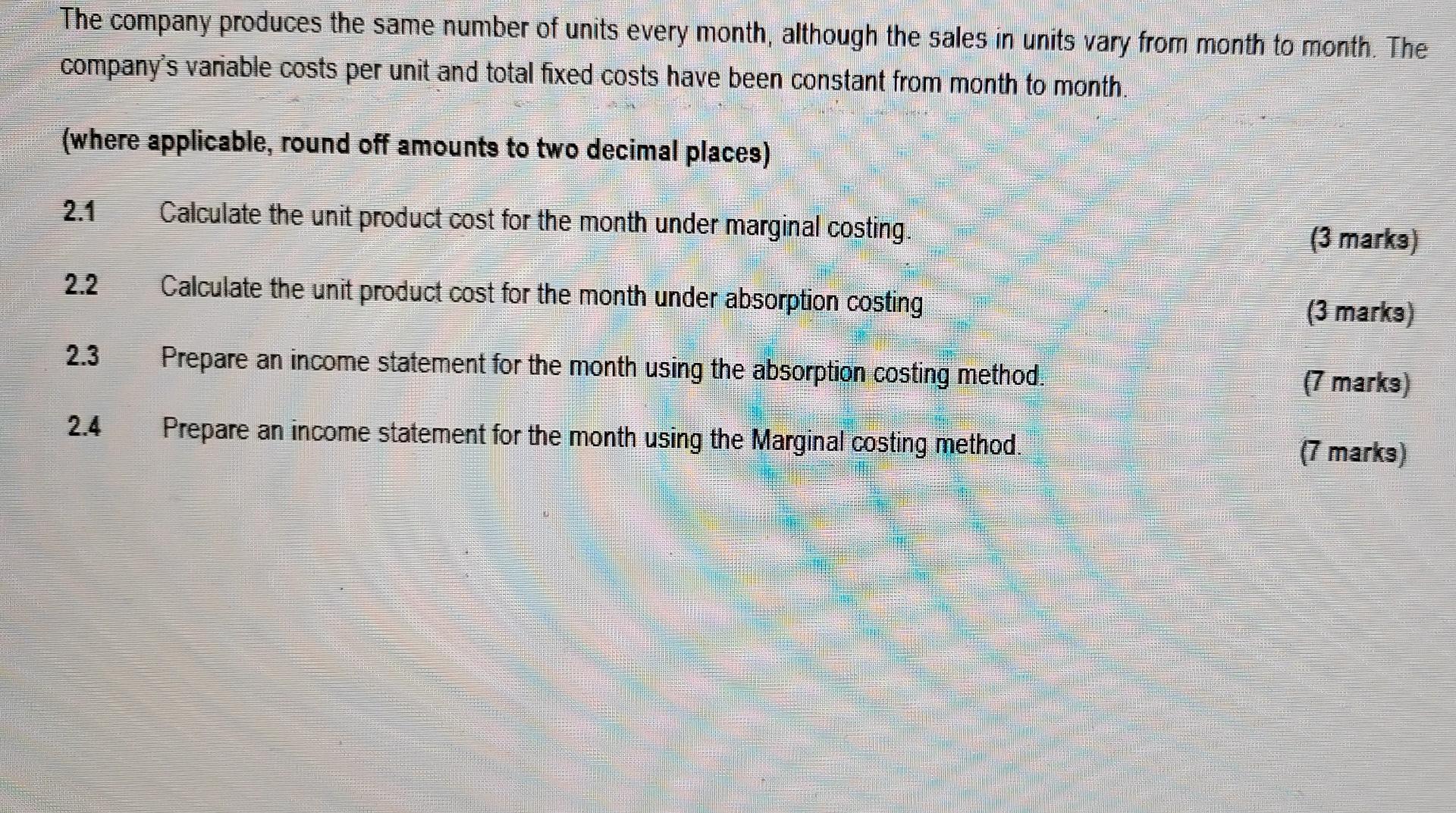 Question Two Read The Case Study Below And Answer The Questions That Follow Hendry Limited Produces A Mini Kitchen Call 3