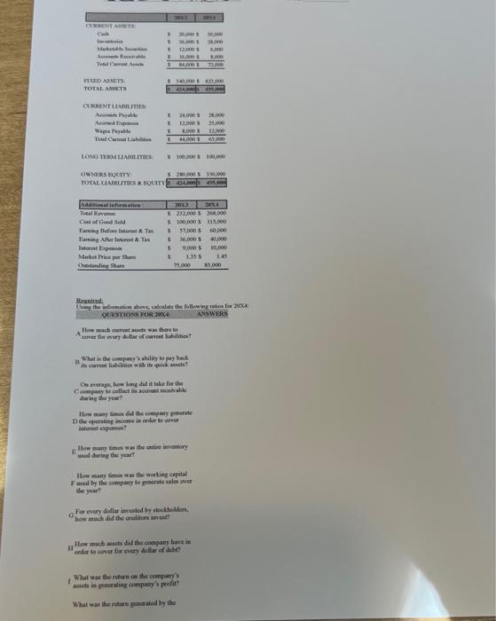 Current Assets Cask I Matt Acce Total Car A Drea Mus S 360001 35 000 S 12 000 53000 S 16 000 400 S 14 000 71 000 Fixed 1