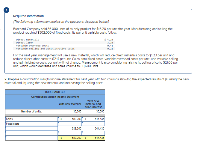 Required Information The Following Information Applies To The Questions Displayed Below Burchard Company Sold 36 000 1