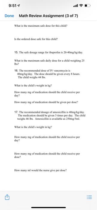 8 58 Done Math Review Assignment 3 Of 7 1 The Order Is For Promethazine 25 Mg Im Stat And 15 Mg Im Every 4 Hours As 4