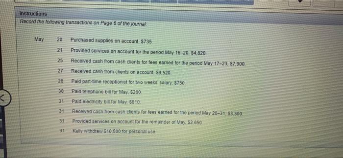 Instructions Charts Of Accounts Journal 2