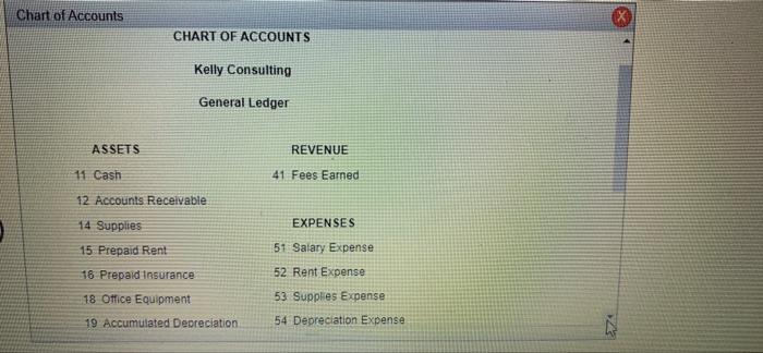 Instructions Charts Of Accounts Journal 8