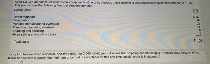 Kator Co Is A Manufacturer Of Industrial Components One Of Its Products That Is Used As A Subcomponent In Auto Manufac 1