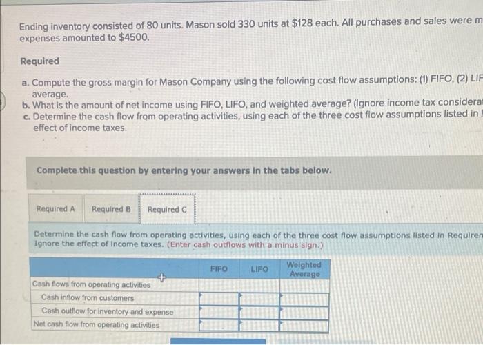 The Following Information Pertains To Mason Company For Year 2 Beginning Inventory Units Purchased 110 Units 300 Units 3