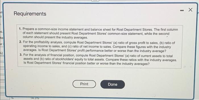 Rost Department Stores Chief Executive Officer Ceo Has Asked You To Compare The Company S Profit Perfomance And Financ 6