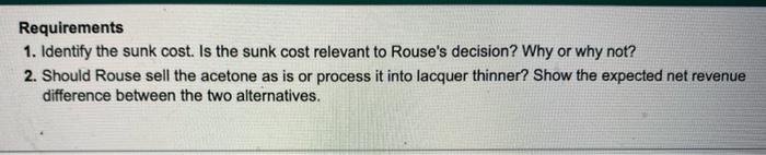 Rouse Chemical Has Spent 244 000 To Refine 74 000 Gallons Of Acetone Which Can Be Sold For 2 10 A Gallon Alternative 2