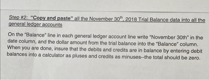 Trial Balance As Of November 30 2018 Debit Acct Account Name Assets 1040 Cash Bank Account 1050 Cash Petty Cash 1060 2