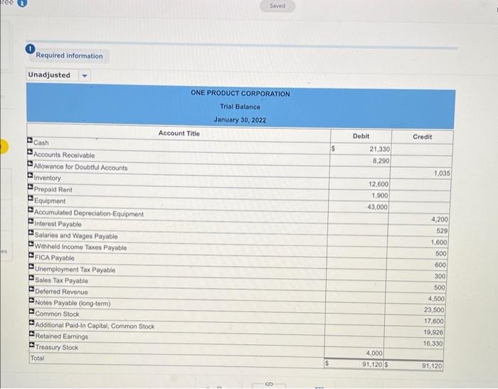 Required Information The Following Information Applies To The Questions Displayed Below One Product Corporation Opc 7