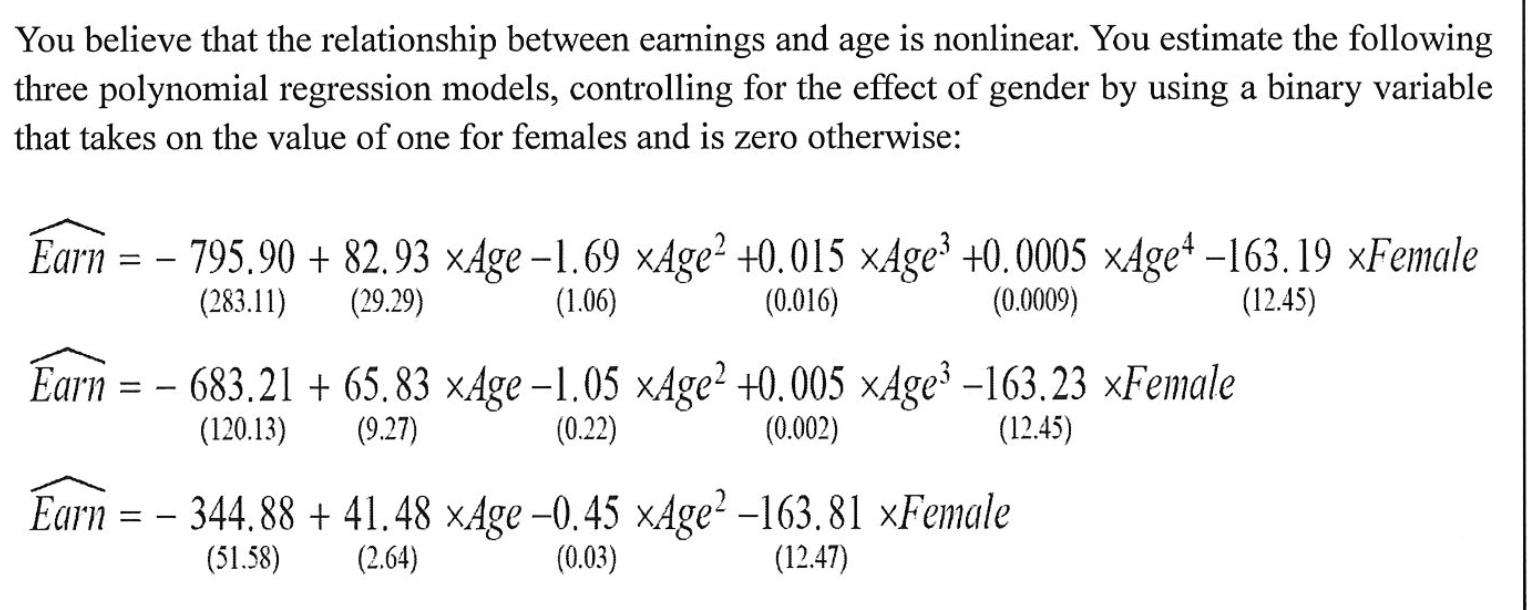 Please Help To Answer D E F The Regression Used Should Be The 1st Regression After It Has Been Shorten Into Appropriate 1