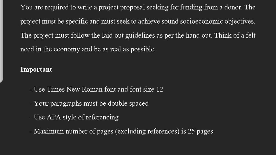 Project Proposal Writing 3 1 Introduction Once A Potential Project Has Been Selected There Is Need To Source Or Negotia 1