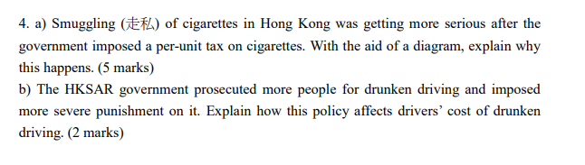 4 A Smuggling L Of Cigarettes In Hong Kong Was Getting More Serious After The Government Imposed A Per Unit Tax On C 1