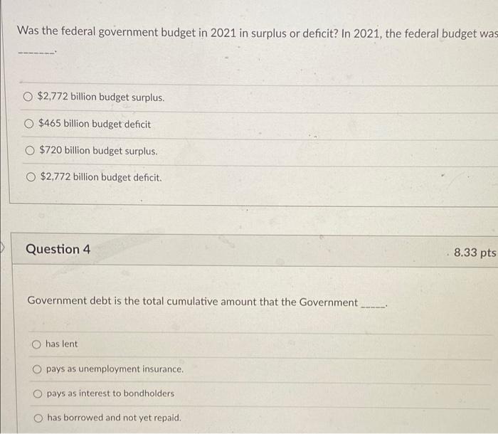 Was The Federal Government Budget In 2021 In Surplus Or Deficit In 2021 The Federal Budget Was O 2 772 Billion Budget 1