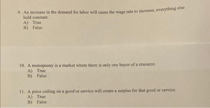 1 The Demand For A Resource Is A Derived From The Demand For The Good Or Service The Resource Is Used To Produce B A 2