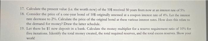 17 Calculate The Present Value I E The Worth Now Of The 10 Received 50 Years From Now At An Interest Rate Of 5 18 1