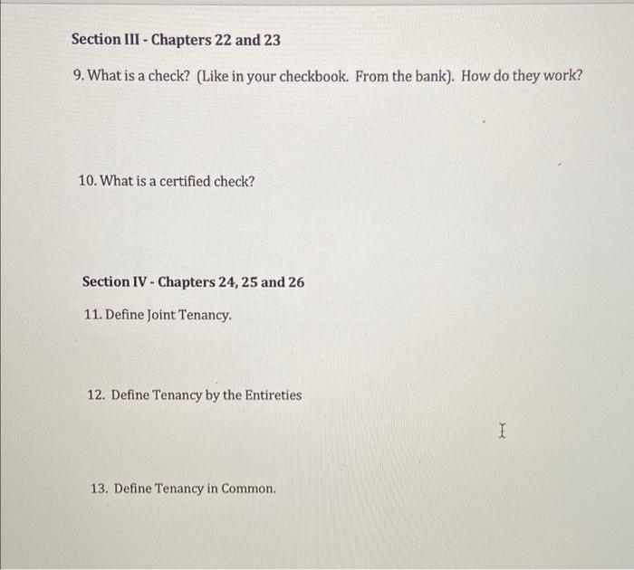 Section I Chapters 16 17 And 18 1 What Is The Inherent Danger Of An Oral Contract For The Sale Of Property 2 What I 3