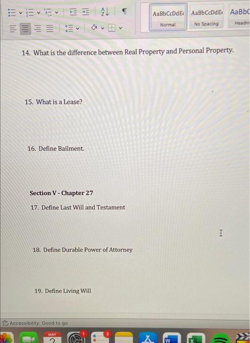 Section I Chapters 16 17 And 18 1 What Is The Inherent Danger Of An Oral Contract For The Sale Of Property 2 What I 4