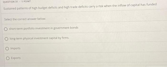 A Rise In The Budget Deficit Will Cause A Rise In The Trade Deficit Because Select The Correct Answer Below The Budg 3