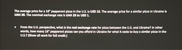 The Average Price For A 16 Pepperoni Pizza In The U S Is Usd 10 The Average Price For A Similar Pizza In Ukraine Is U 1