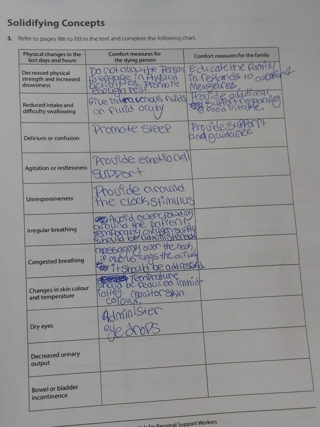 Solidifying Concepts 3 Refer To Pages 186 To 193 In The Text And Complete The Following Chart Physical Changes In The 1