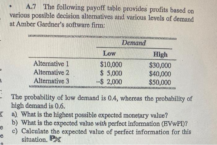 A 3 Clay Whybark A Soft Drink Vendor At Hard Rock Cafe S Annual Rockfest Created A Table Of Conditional Values For The 2