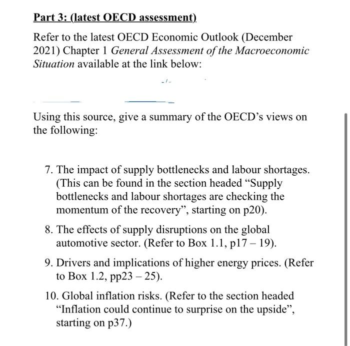 Part 3 Latest Oecd Assessment Refer To The Latest Oecd Economic Outlook December 2021 Chapter 1 General Assessment 1