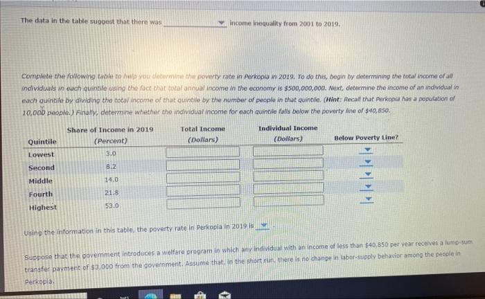 Back To Assignment Attempts Average 5 1 Income Inequality And The Poverty Rate The Following Table Summarizes The Incom 2