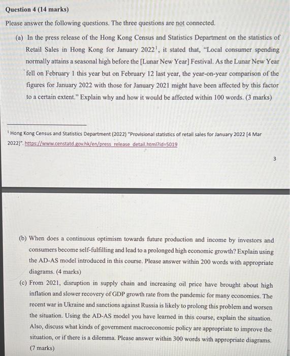 Question 4 14 Marks Please Answer The Following Questions The Three Questions Are Not Connected A In The Press Rel 1