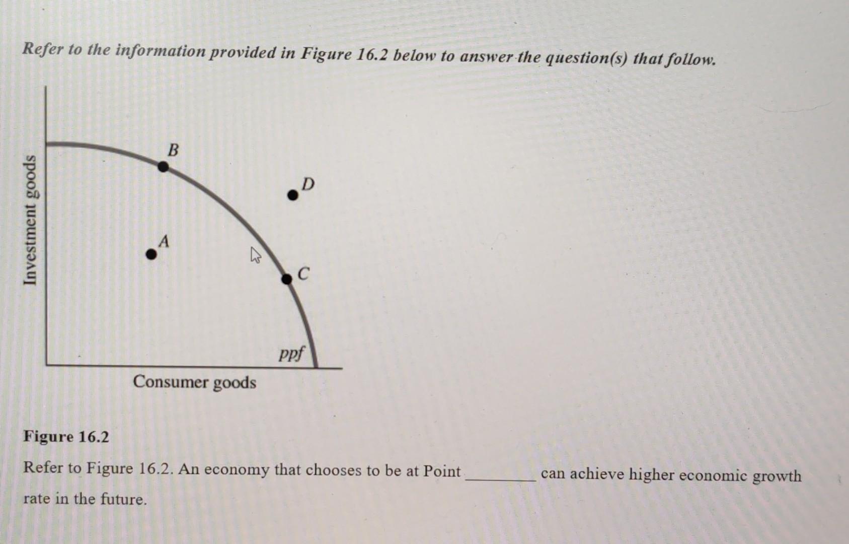 Refer To The Information Provided In Figure 16 2 Below To Answer The Question S That Follow B D Investment Goods A Ppf 1