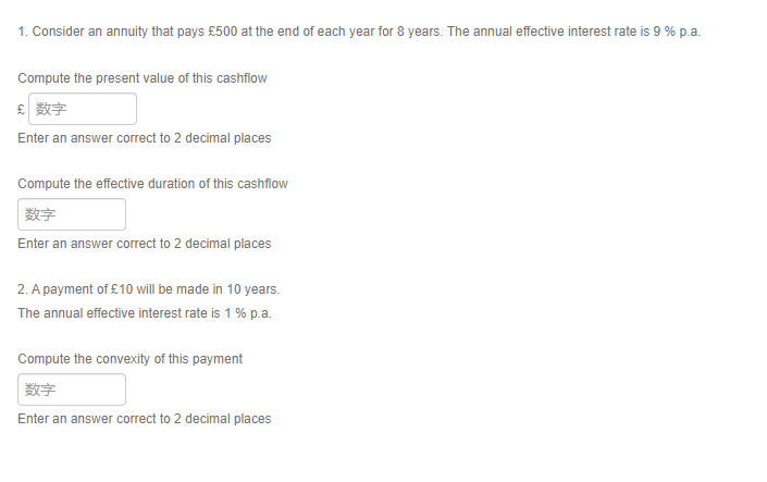 1 Consider An Annuity That Pays 500 At The End Of Each Year For 8 Years The Annual Effective Interest Rate Is 9 P A 1