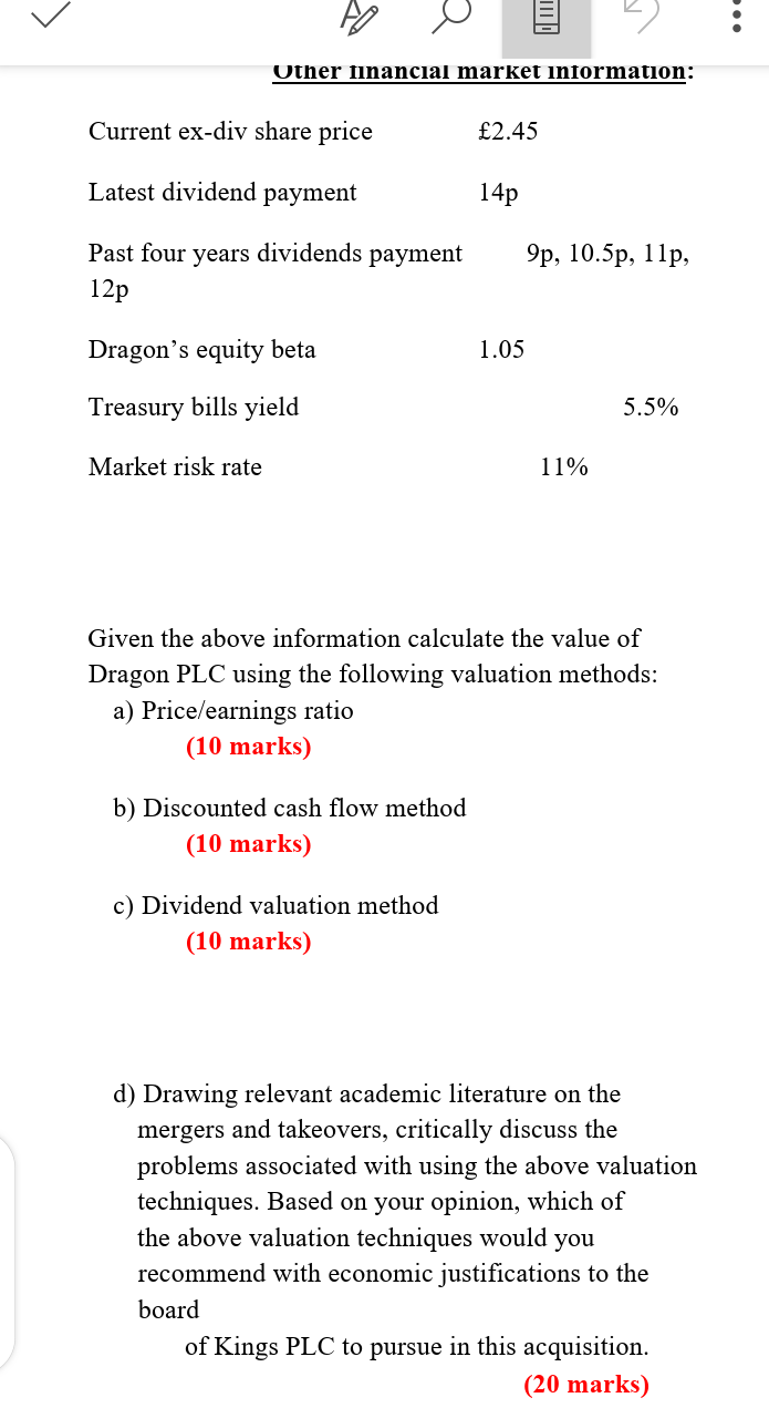 A Drawing Relevant Academic Literature On The Mergers And Takeovers Critically Discuss The Problems Associated Wi 3