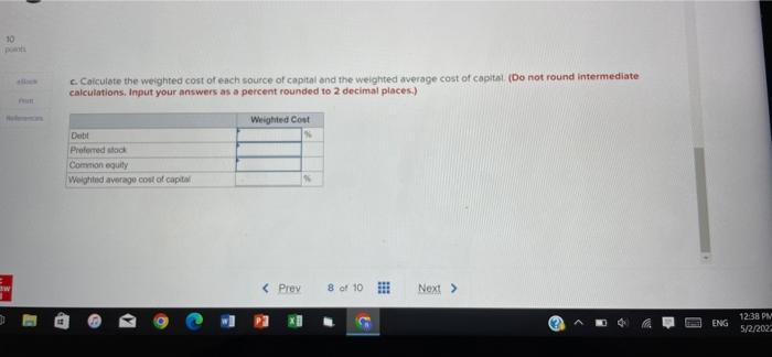 Chi Hw 7 10 P Pens Help Save Exit Submit Check My Work Problem 11 19 Weighted Average Cost Of Capital Lo11 1 Global 4
