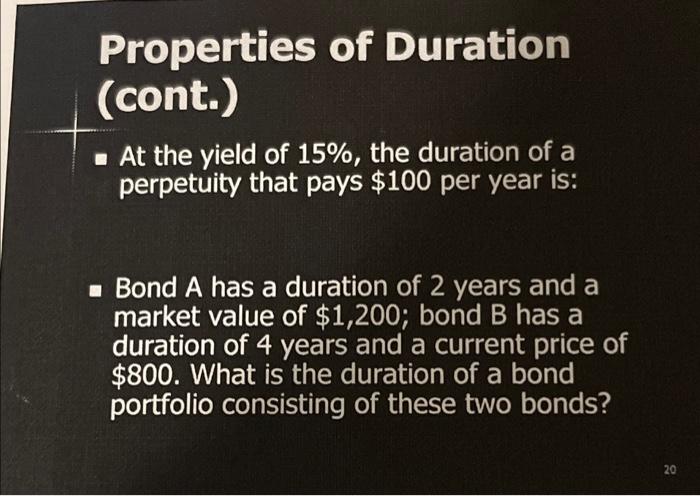 Duration Cont Suppose There Is A 3 Year Bond With A Par Value Of 1 000 A Coupon Rate Of 8 And A Yield To Maturi 2