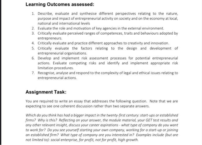 Learning Outcomes Assessed 1 Describe Evaluate And Synthesise Different Perspectives Relating To The Nature Purpose 1