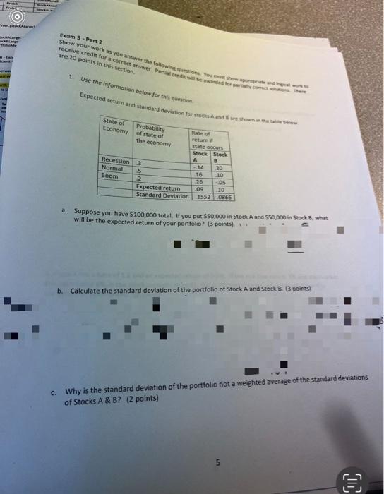 Prin Frod Rocka Alarge Change Dubte Exp Weten W Exam 3 Part 2 Show Your Work As You Answer The Following Questions You 1