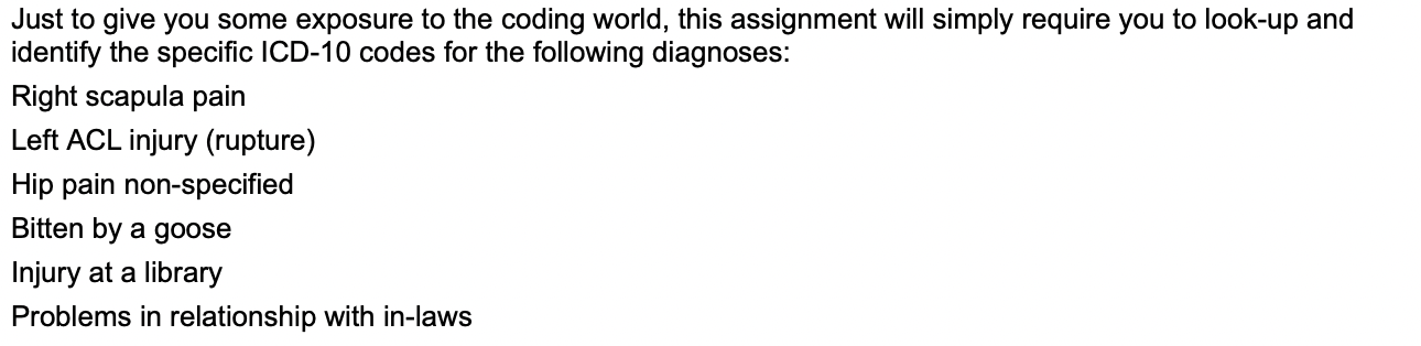 Just To Give You Some Exposure To The Coding World This Assignment Will Simply Require You To Look Up And Identify The 1