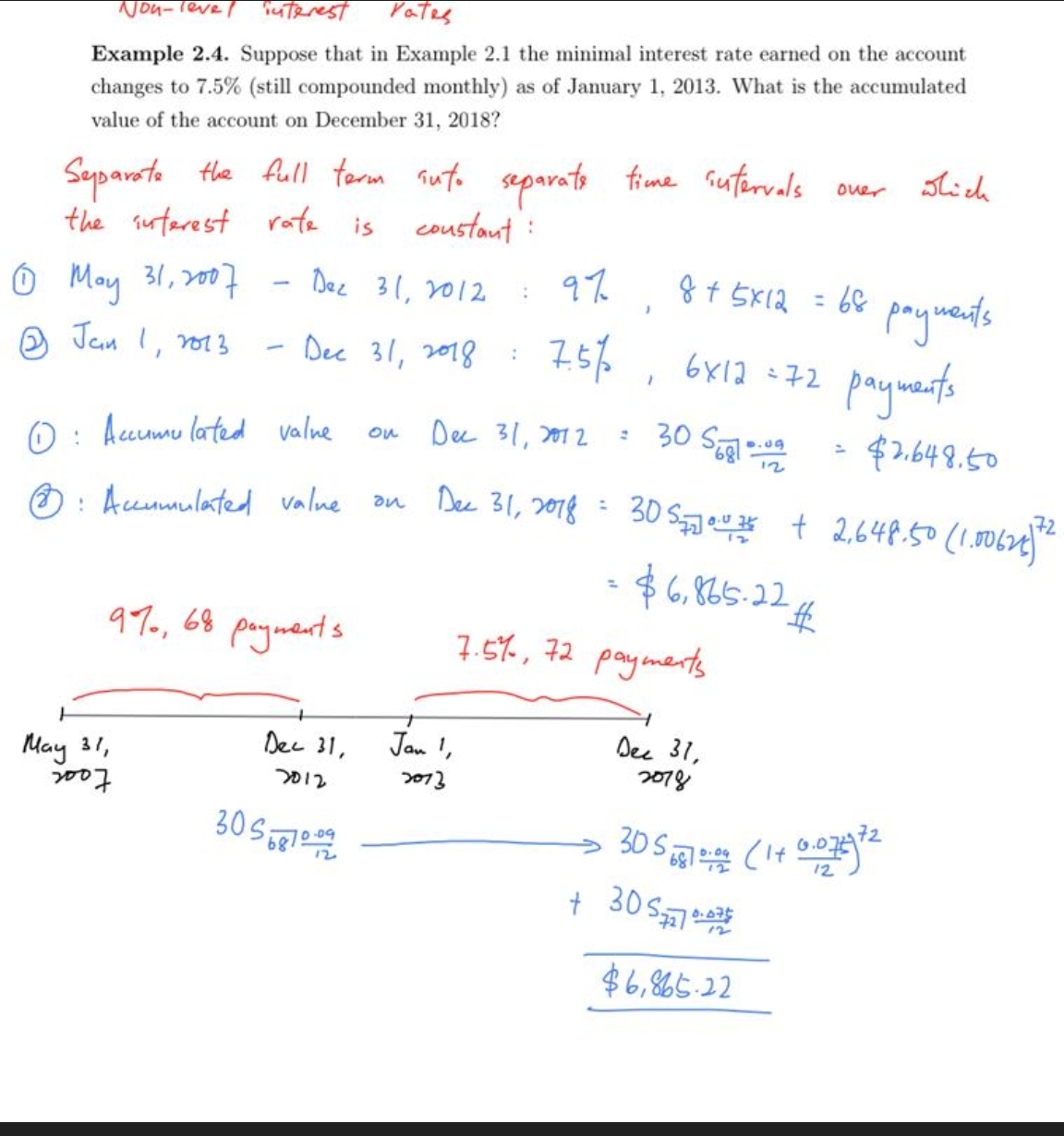 Pates Non Level Interest Example 2 4 Suppose That In Example 2 1 The Minimal Interest Rate Earned On The Account Change 1
