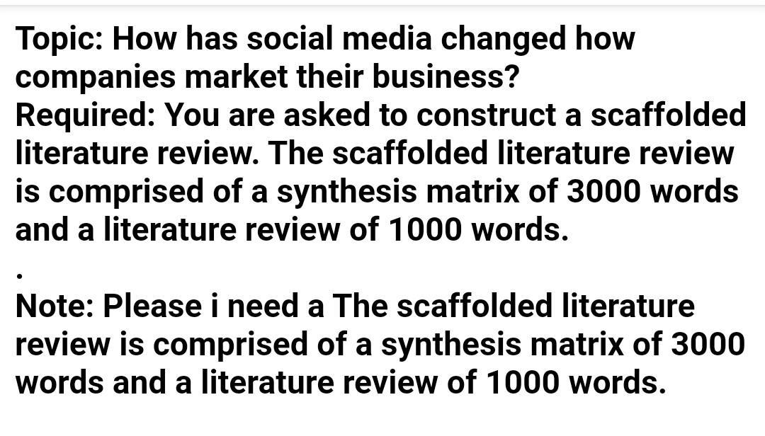Topic How Has Social Media Changed How Companies Market Their Business Required You Are Asked To Construct A Scaffold 1